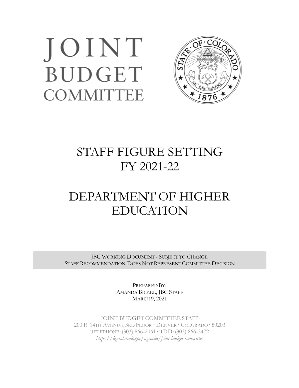 Staff Working Document – Does Not Represent Committee Decision