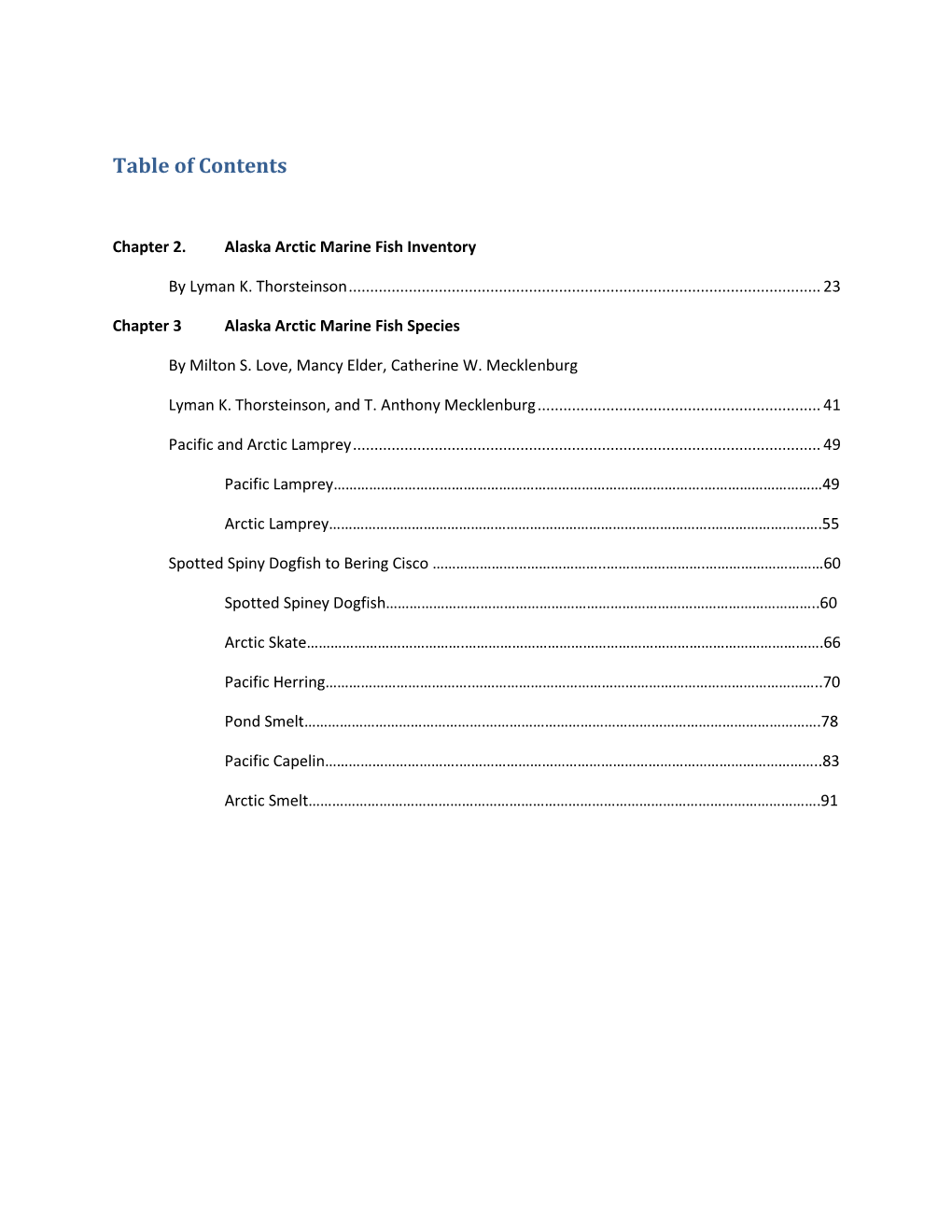 Table of Contents