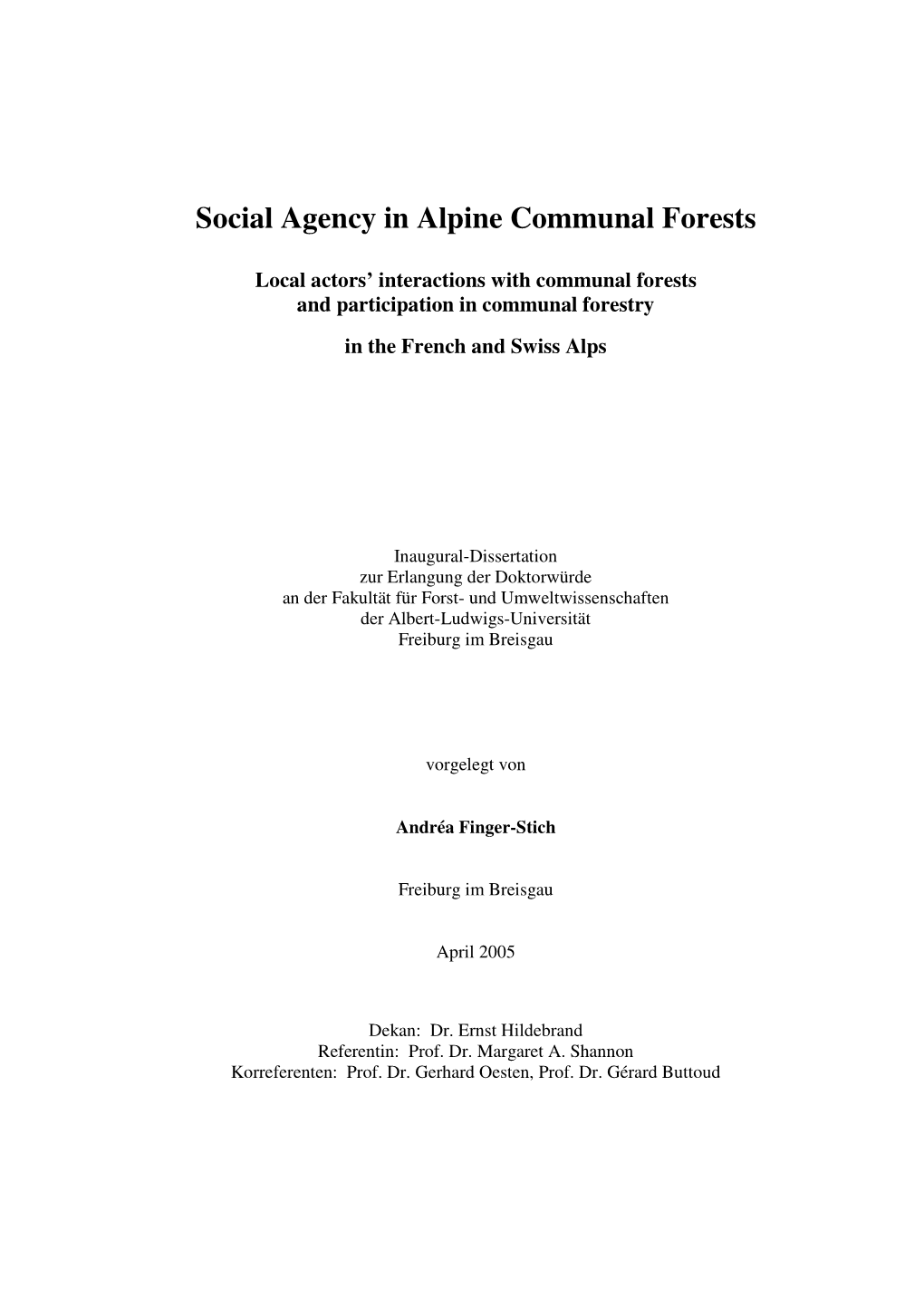 Social Agency in Alpine Communal Forests
