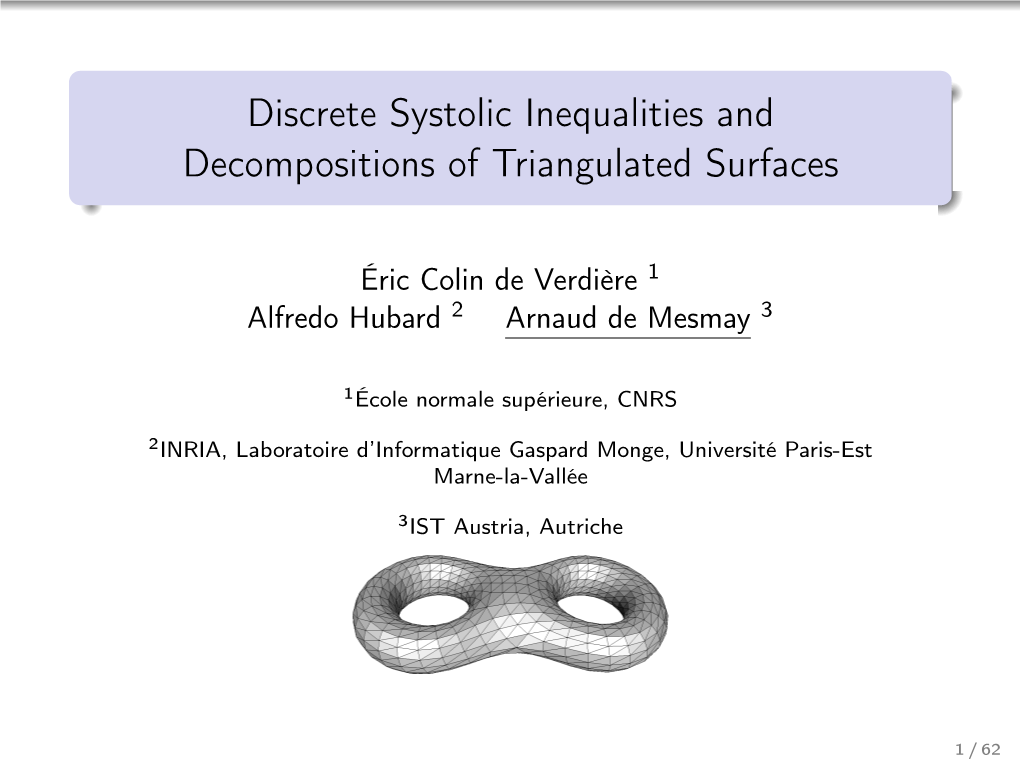 Discrete Systolic Inequalities and Decompositions of Triangulated Surfaces