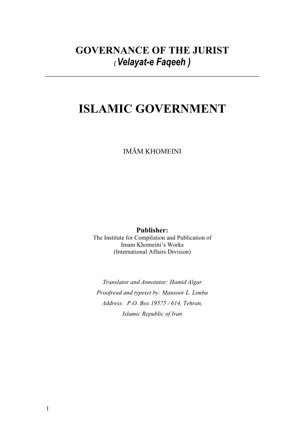 Islamic Government