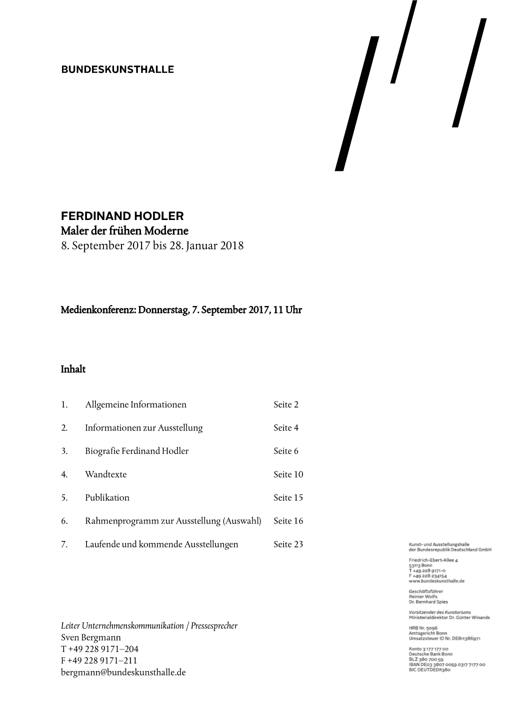 Maler Der Frühen Moderne 8. September 2017 Bis 28. Januar 2018