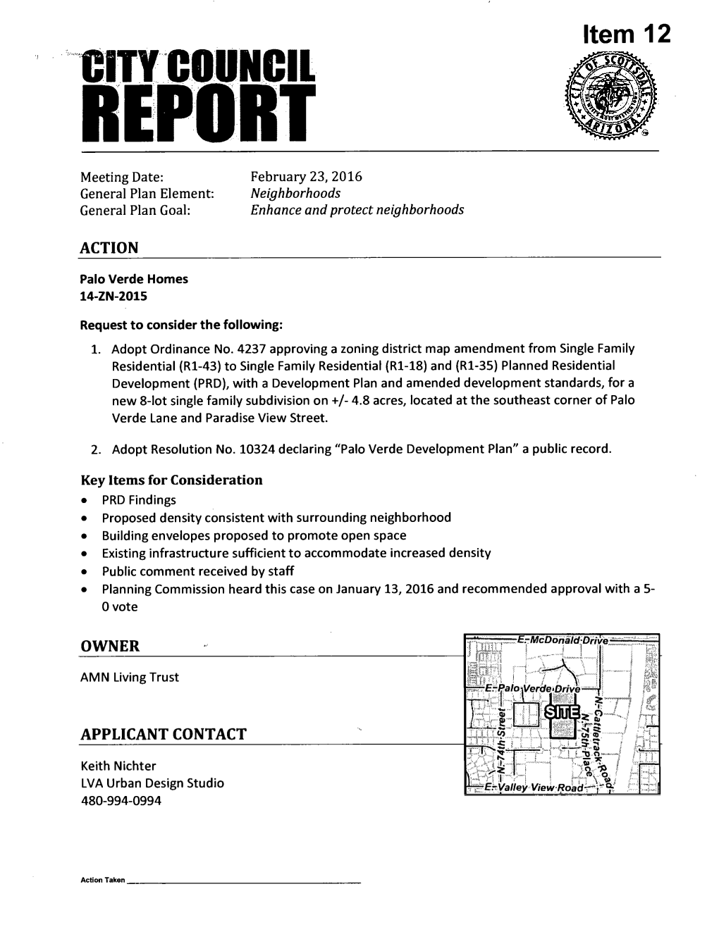 Cityjbqyiipit REPORT Meeting Date: February 23, 2016 General Plan Element: Neighborhoods General Plan Goal: Enhance and Protect Neighborhoods