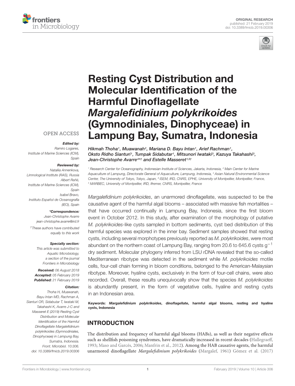 Resting Cyst Distribution and Molecular