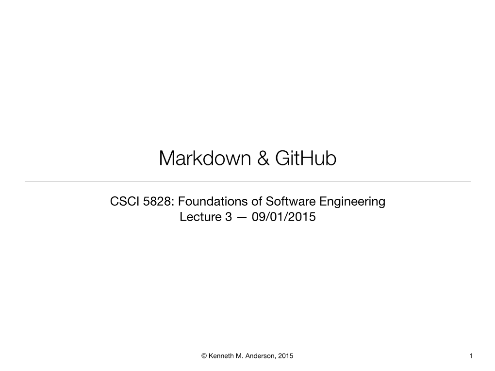 Markdown & Github