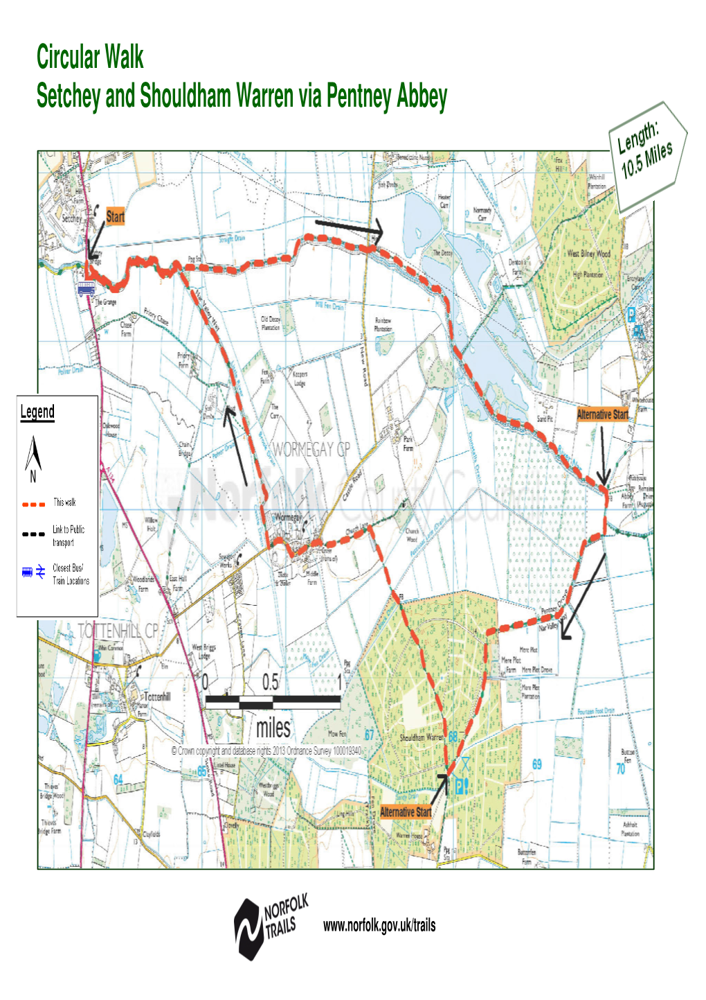 Pentney and Shouldham Warren 10.5 Miles