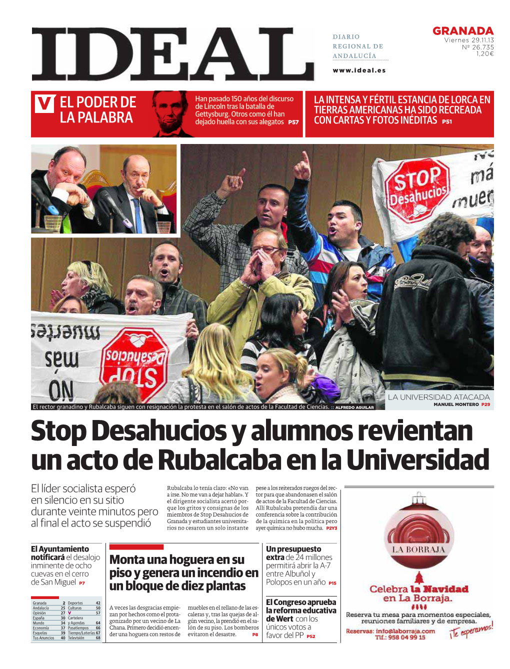 Stop Desahucios Y Alumnos Revientan Un Acto De Rubalcaba En La Universidad