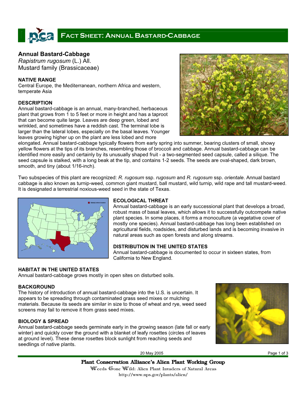 Plant Conservation Alliance®S Alien Plant Working Group