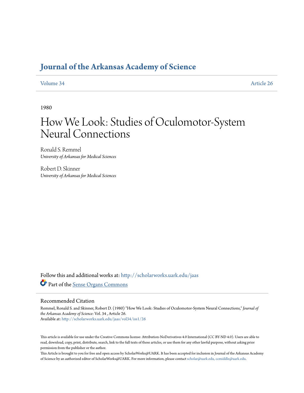 Studies of Oculomotor-System Neural Connections Ronald S