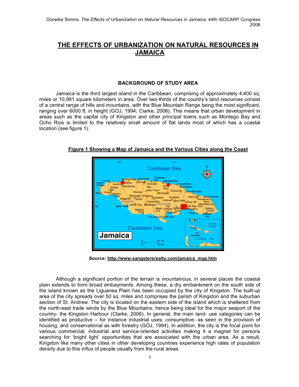 The Effects of Urbanization on Natural Resources in Jamaica