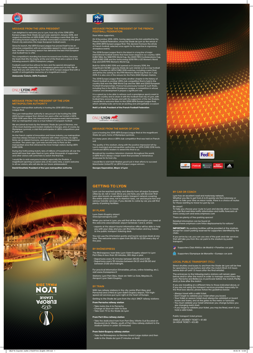 UEFA Europa League Final Supporters Leaflet