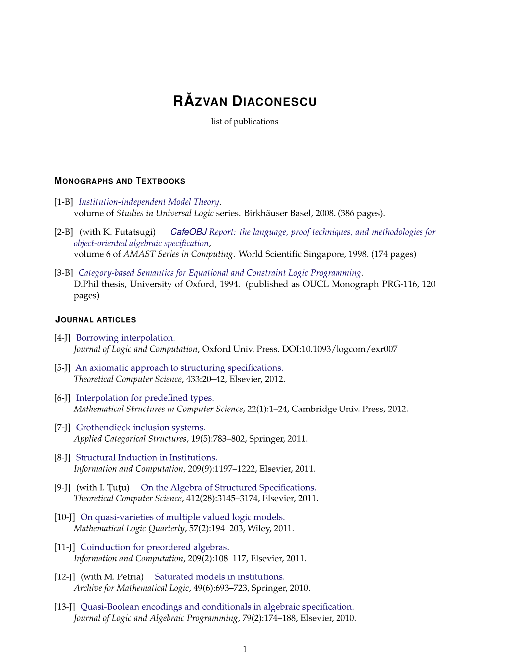 R ˘Azvan Diaconescu