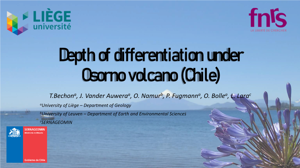 Depth of Differentiation Under Osorno Volcano (Chile)