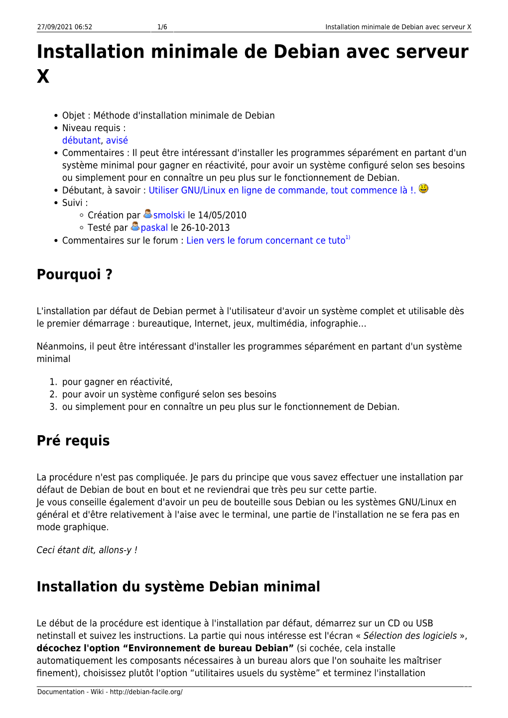 Installation Minimale De Debian Avec Serveur X Installation Minimale De Debian Avec Serveur X