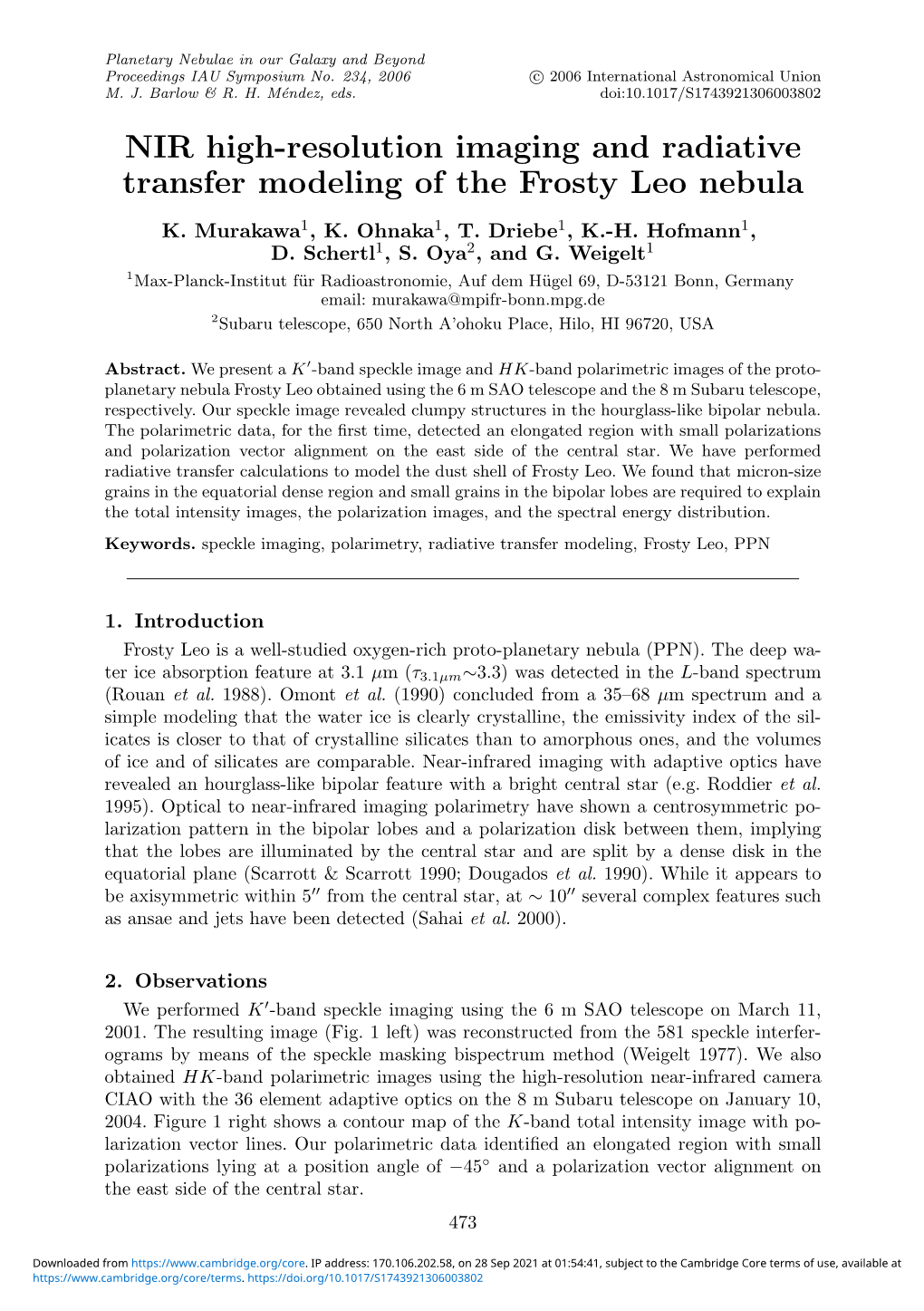 NIR High-Resolution Imaging and Radiative Transfer Modeling of the Frosty Leo Nebula