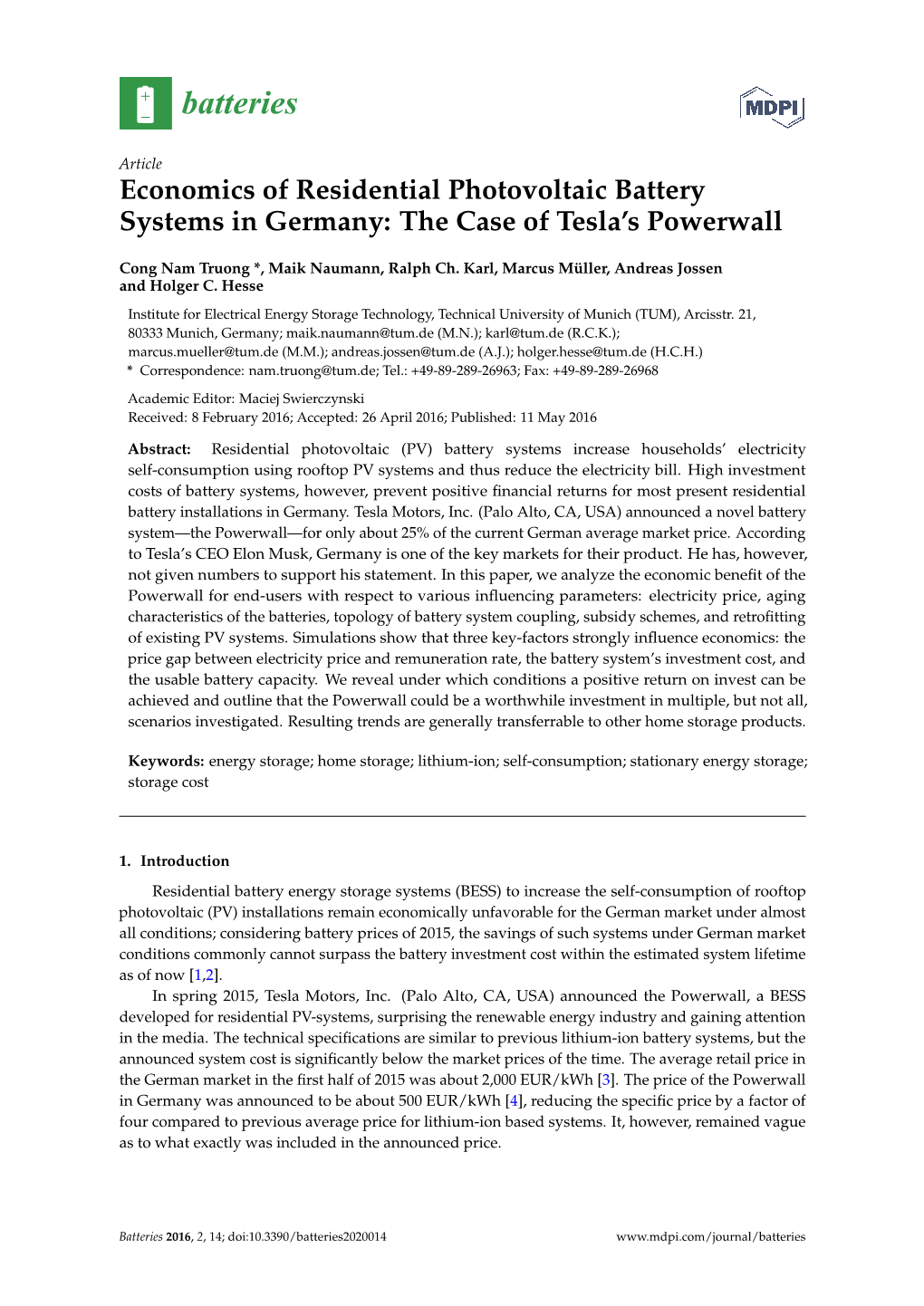 The Case of Tesla's Powerwall