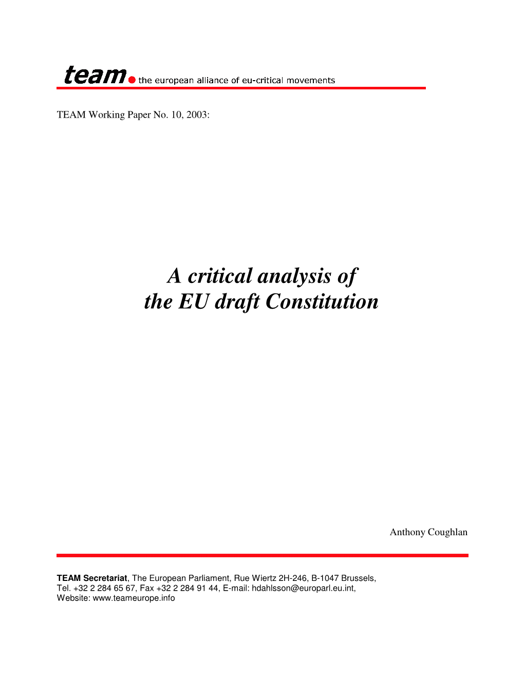 A Critical Analysis of the EU Draft Constitution -PDF