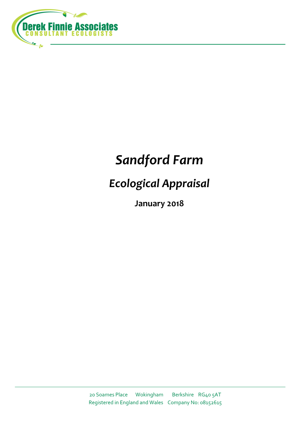 Sandford Farm Ecological Appraisal