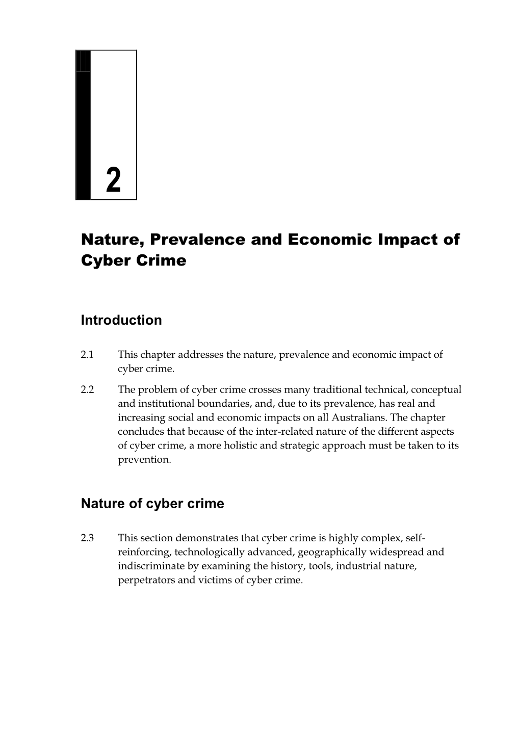Chapter 2: Nature, Prevalence and Economic Impact of Cyber Crime