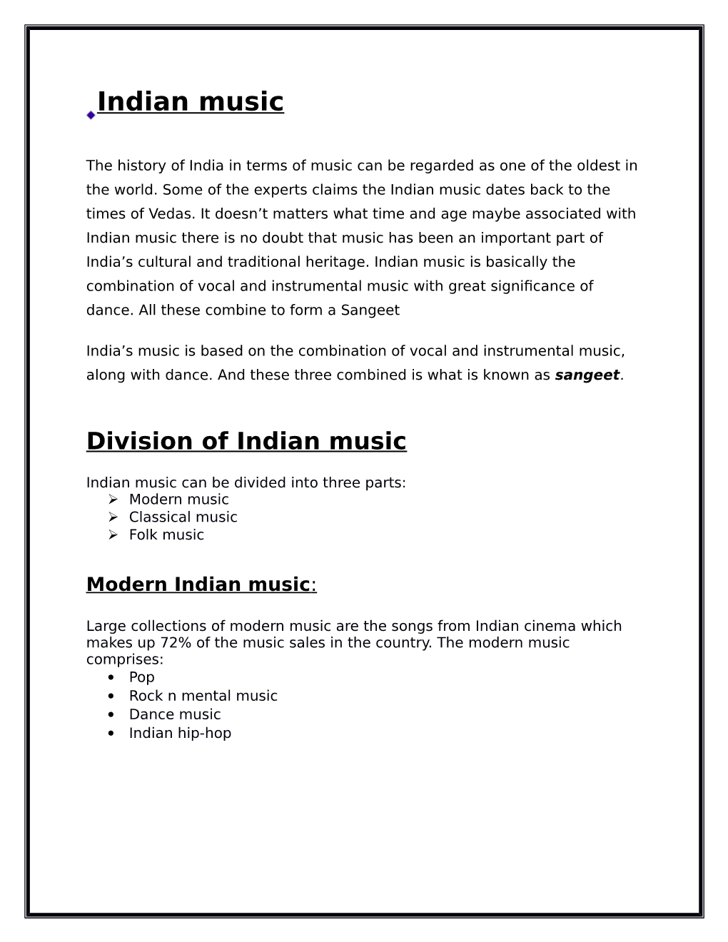 Indian Music