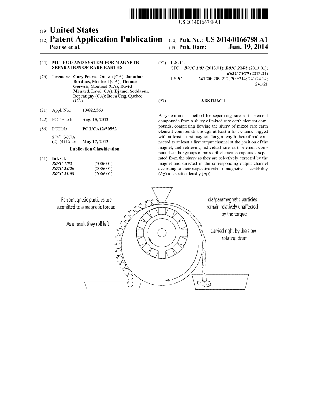 (12) Patent Application Publication (10) Pub. No.: US 2014/0166788 A1 Pearse Et Al