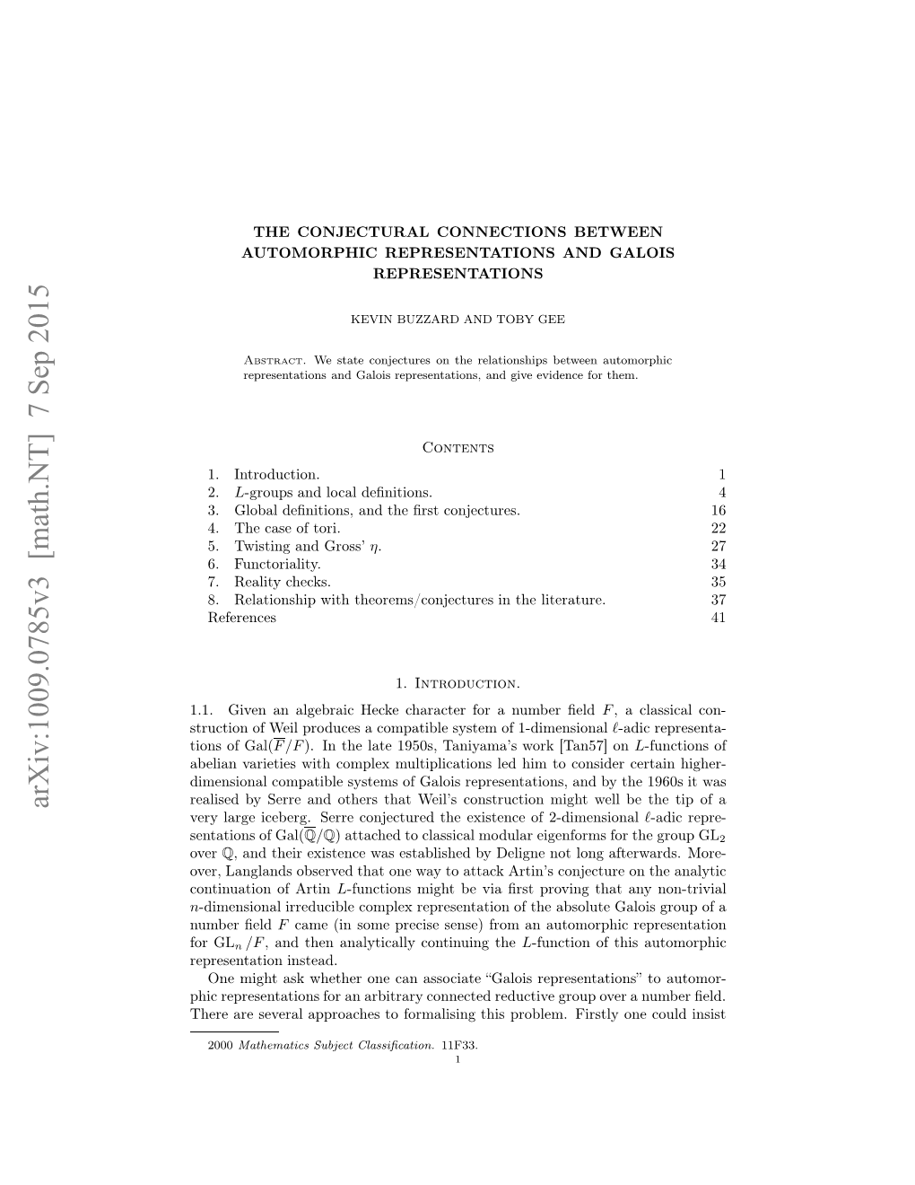 Arxiv:1009.0785V3 [Math.NT] 7 Sep 2015 Ersnaininstead