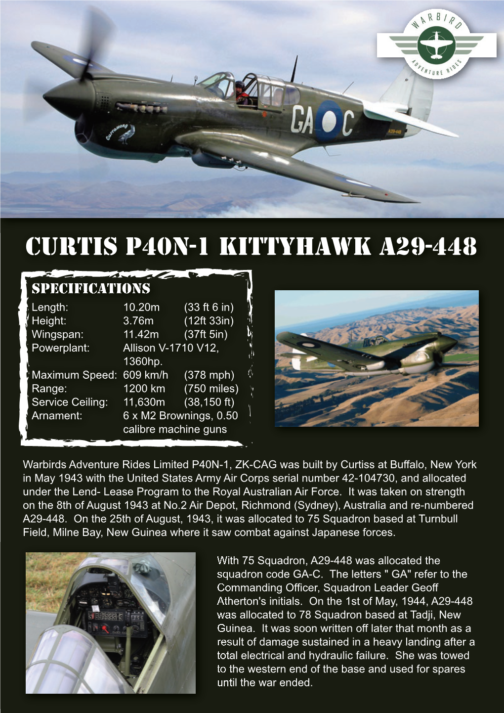 Curtis P40n-1 Kittyhawk A29-448