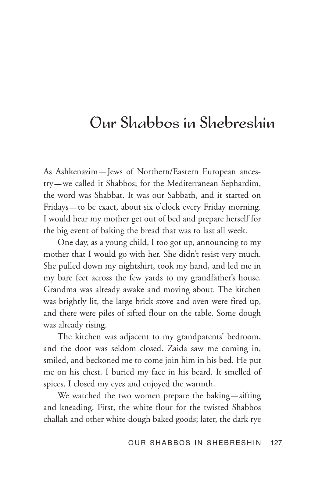 Our Shabbos in Shebreshin