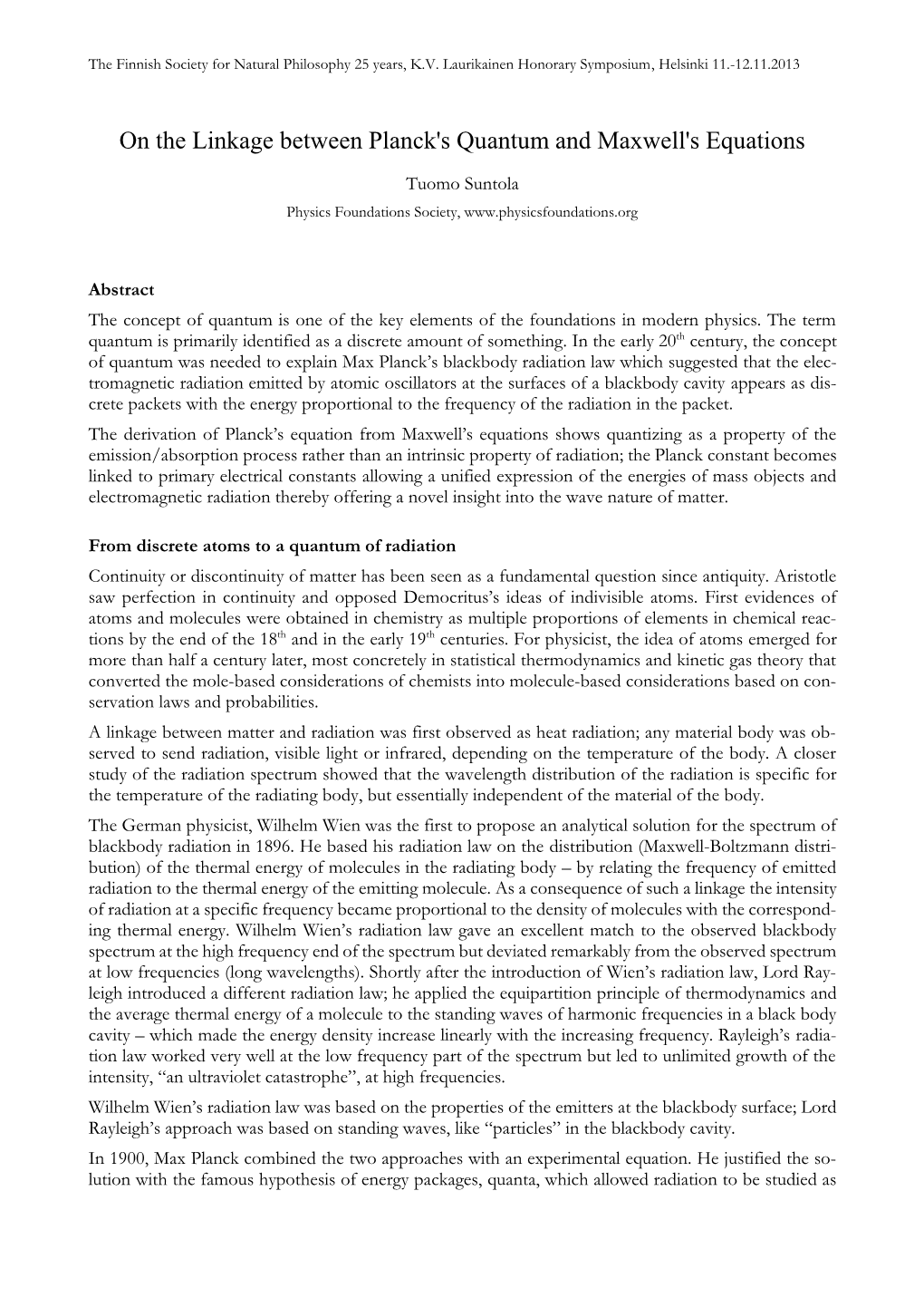 On the Linkage Between Planck's Quantum and Maxwell's Equations