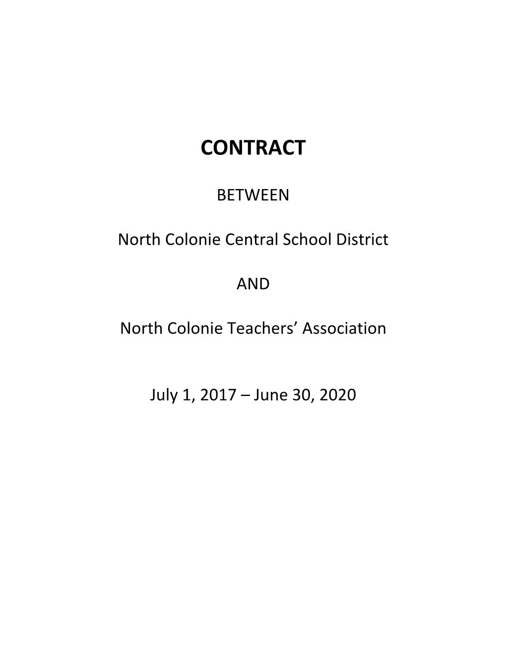NCTA Contract 2017-2020