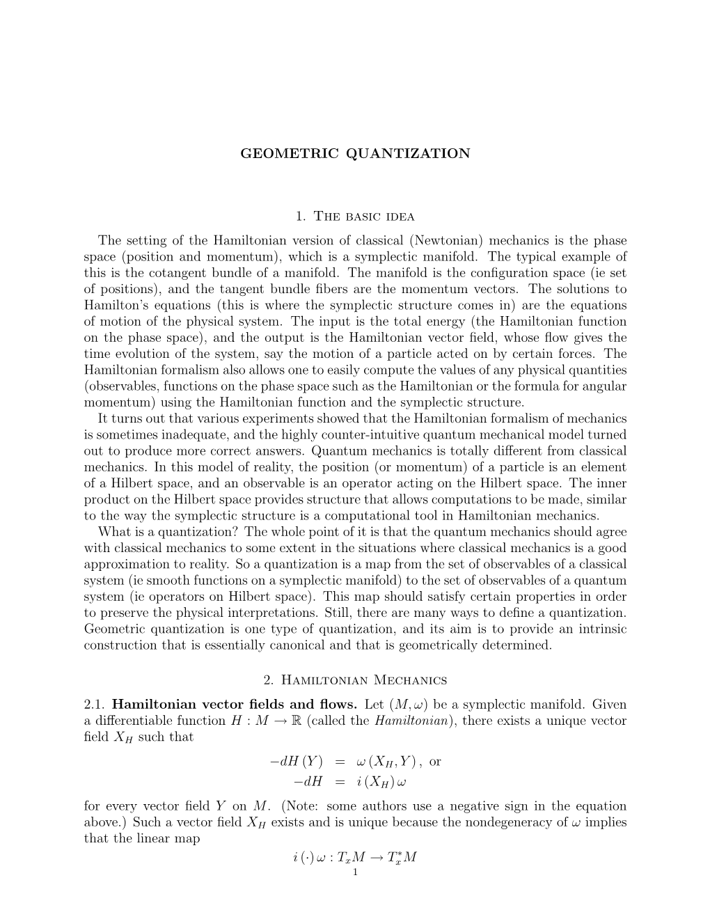 Geometric Quantization