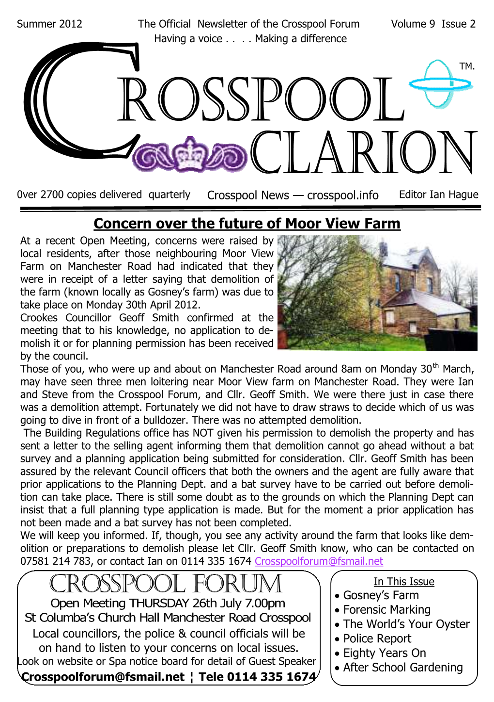 Concern Over the Future of Moor View Farm