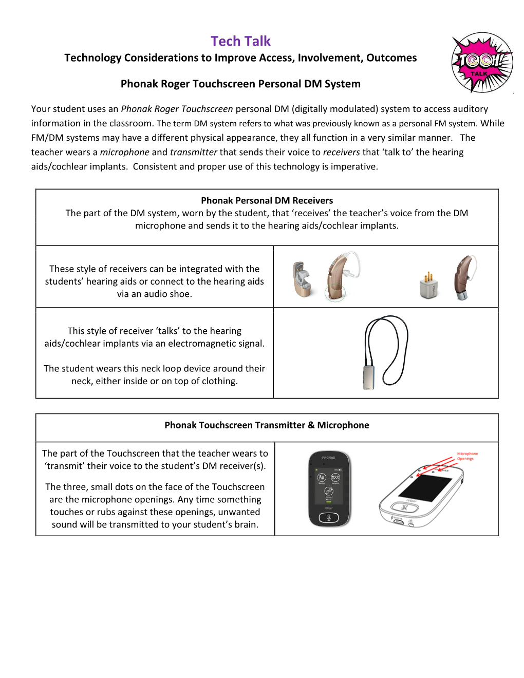 Tech Talk Technology Considerations to Improve Access, Involvement, Outcomes