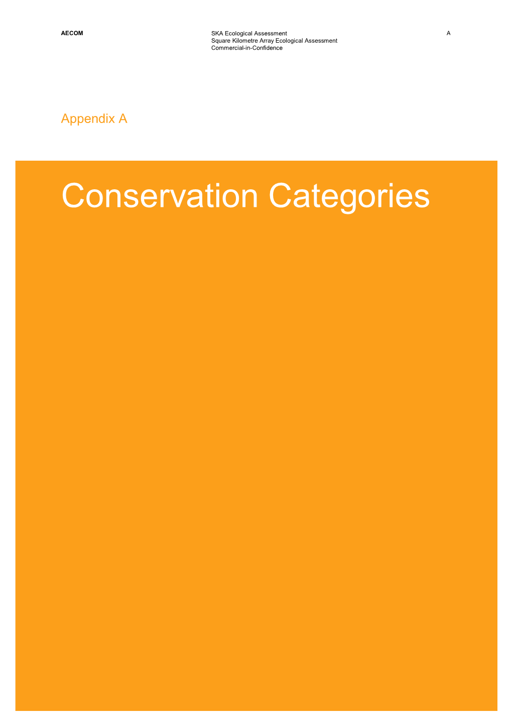 Square Kilometre Array Ecological Assessment Commercial-In-Confidence