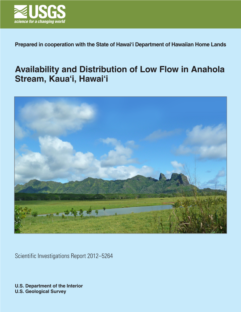 Availability and Distribution of Low Flow in Anahola Stream, Kaua I