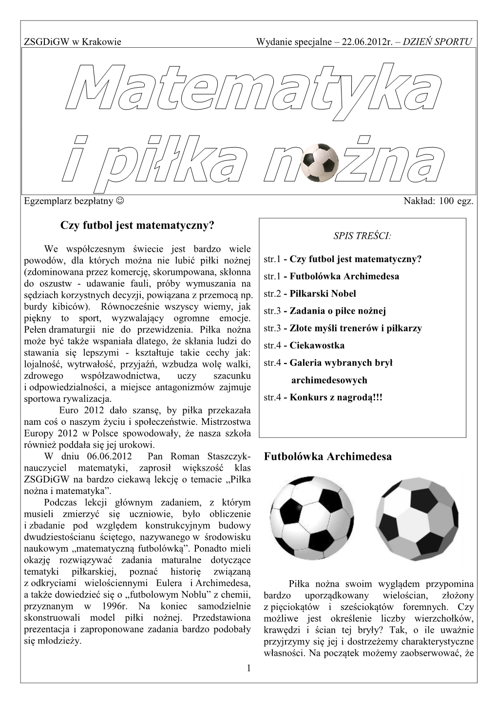 Gazetka Dla Anety Z Okazji EURO 2012