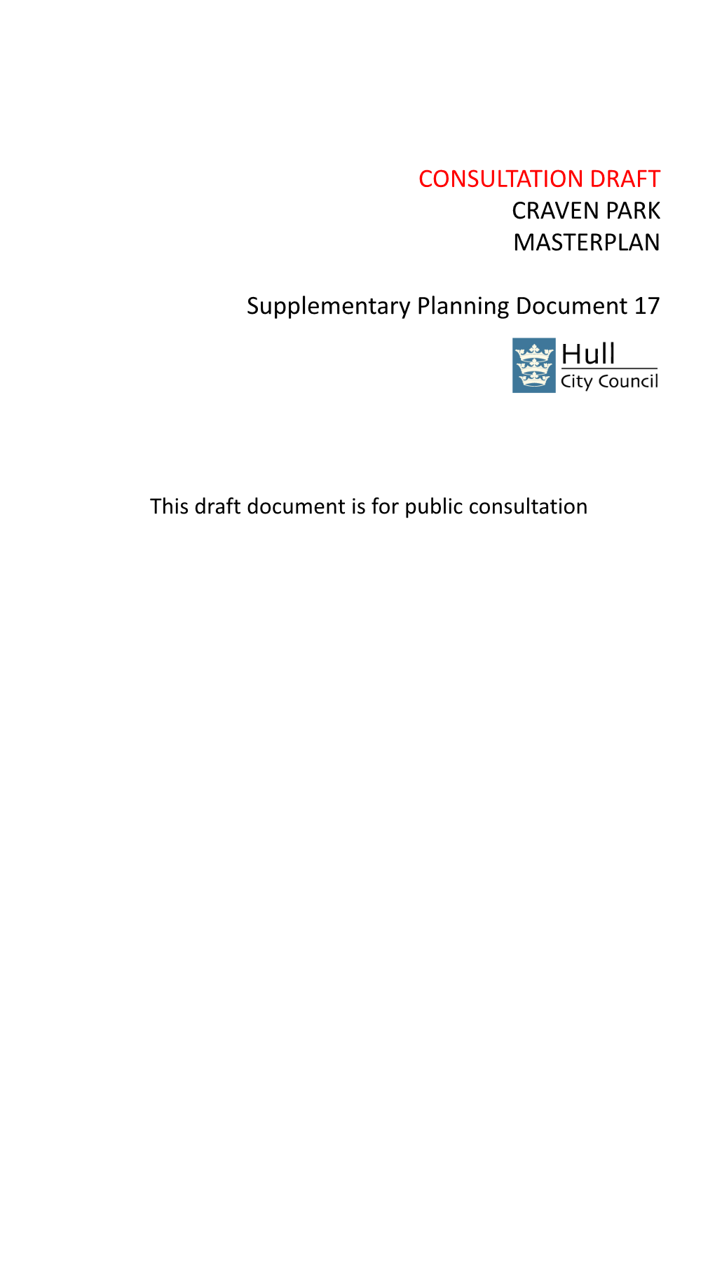 CRAVEN PARK MASTERPLAN Supplementary Planning Document