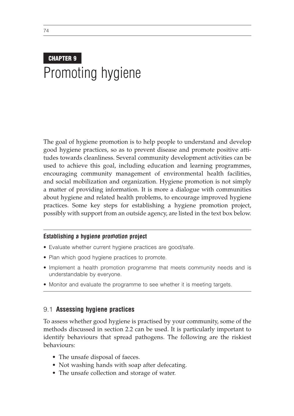 Promoting Hygiene