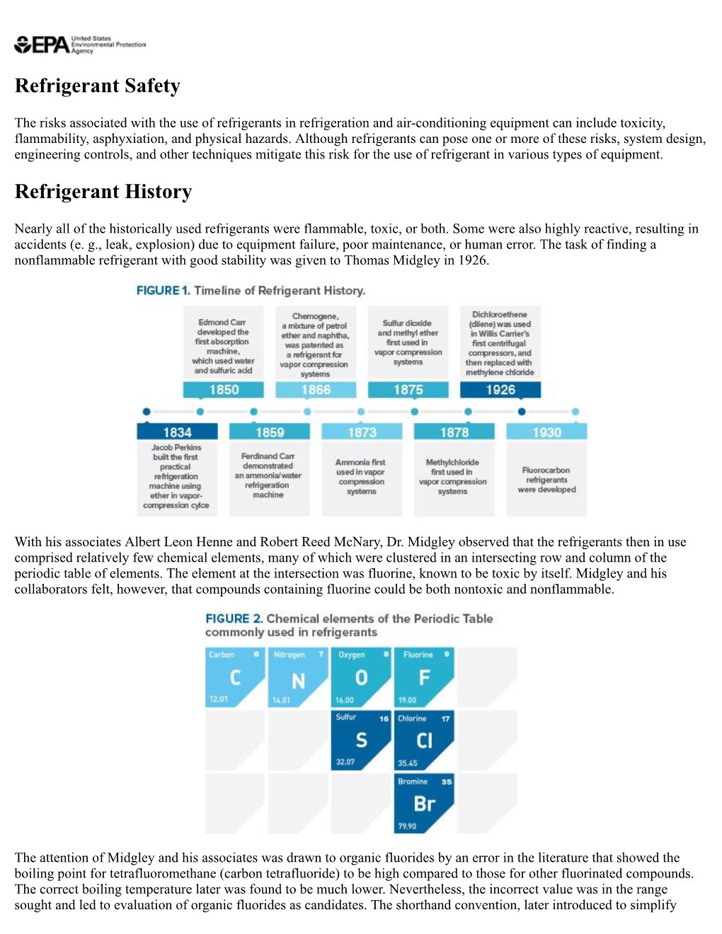 Refrigerant Safety Refrigerant History