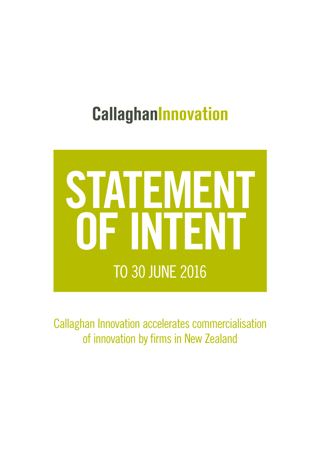 Statement of Intent to 30 June 2016