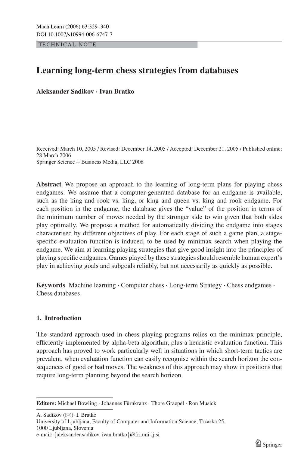 Learning Long-Term Chess Strategies from Databases