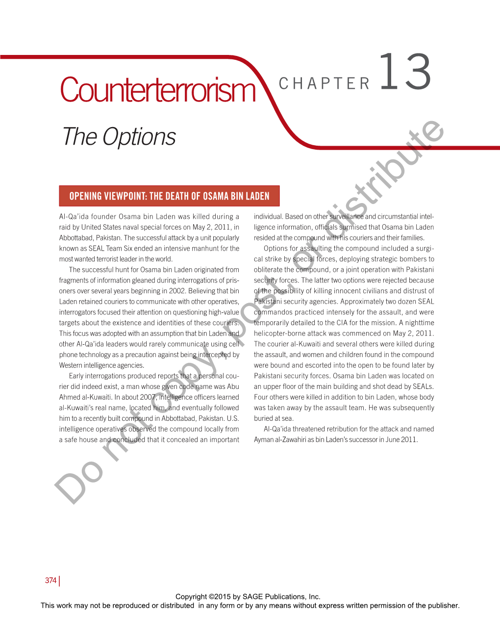 Counterterrorism CHAPTER 13 the Options