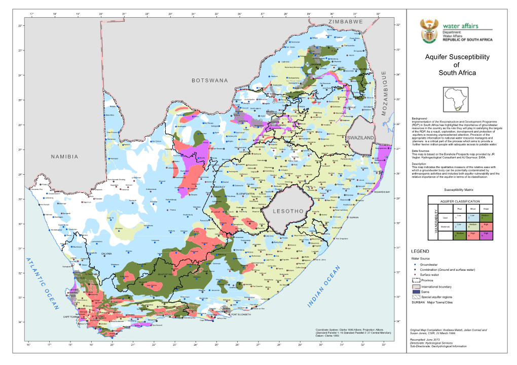 Aquifer Susceptibility of South Africa