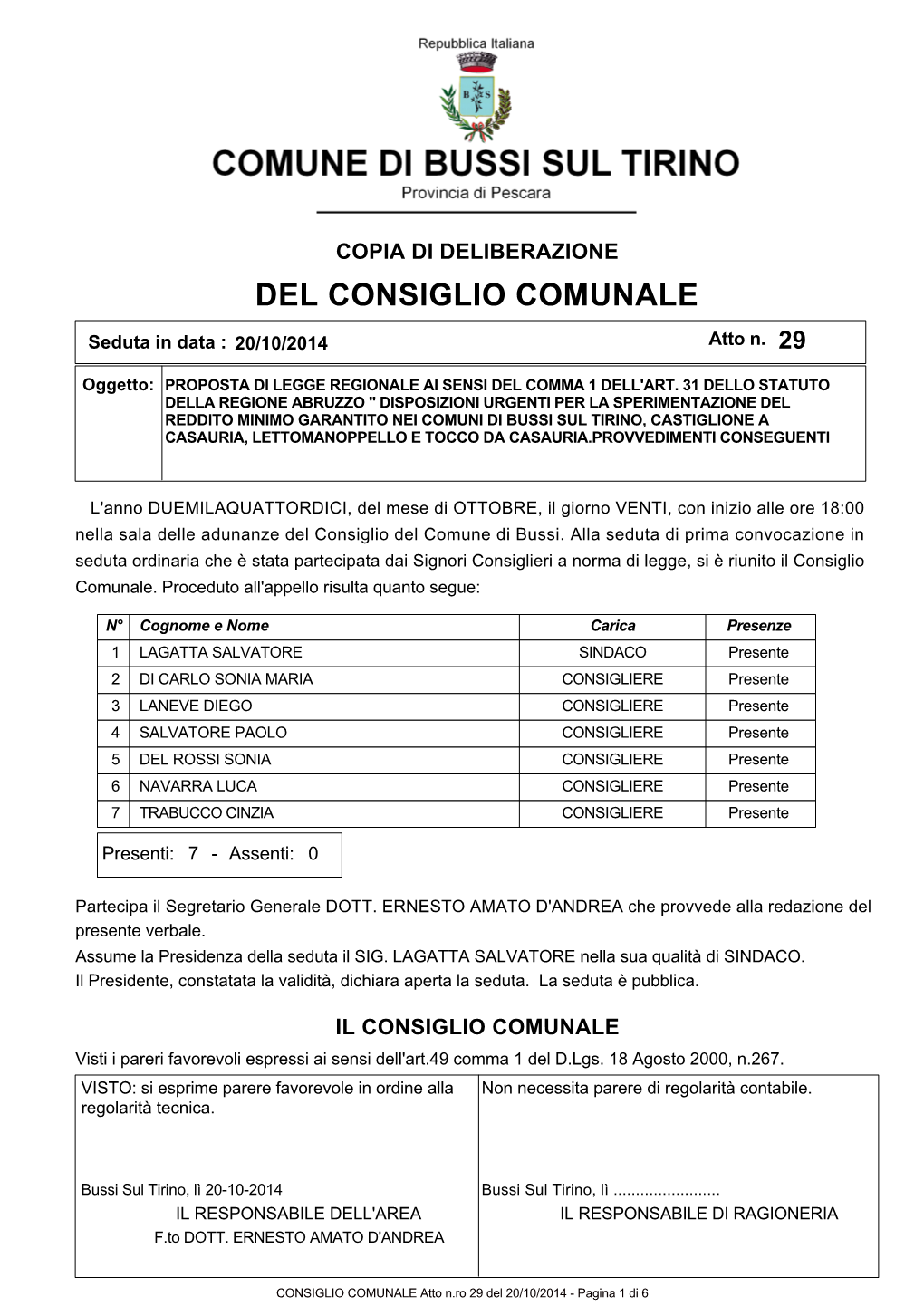 Del Consiglio Comunale