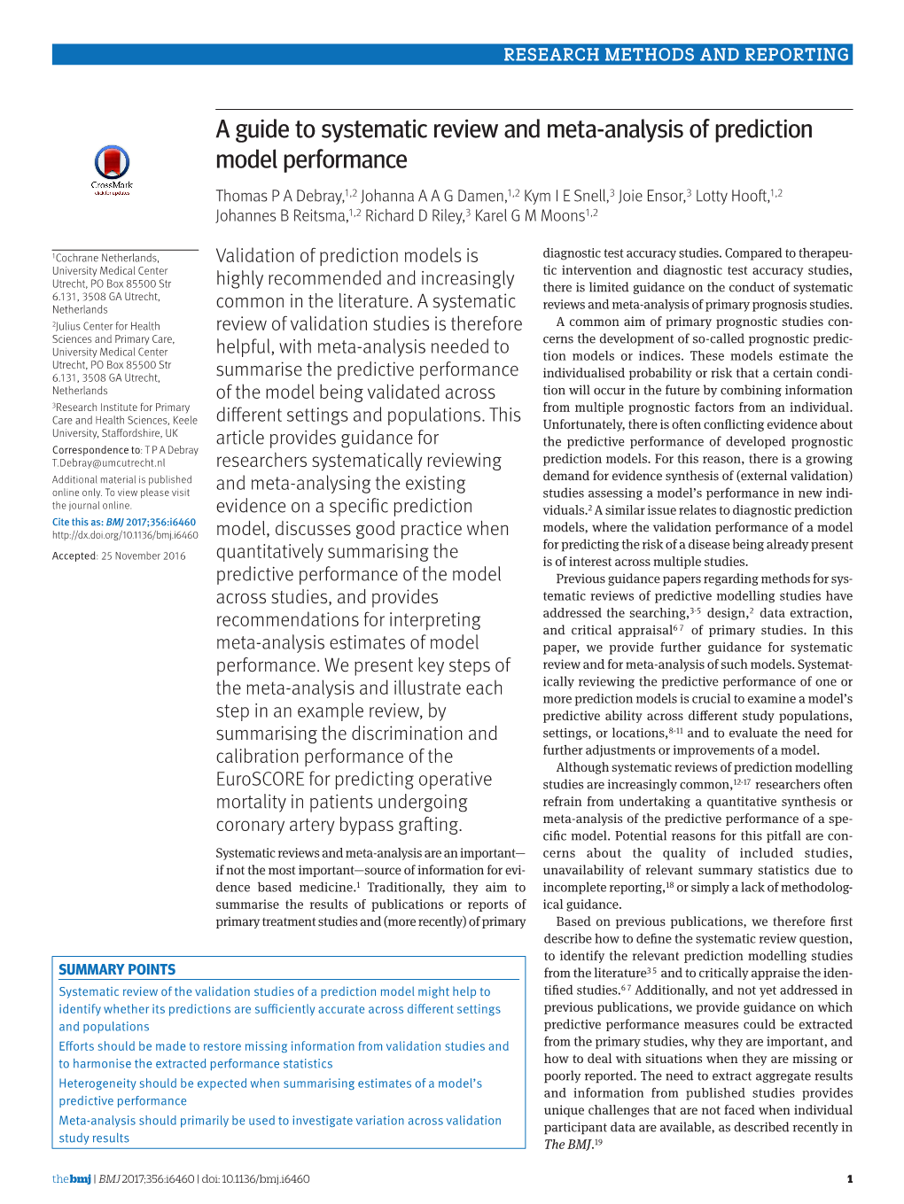 A Guide to Systematic Review and Meta-Analysis of Prediction Model Performance