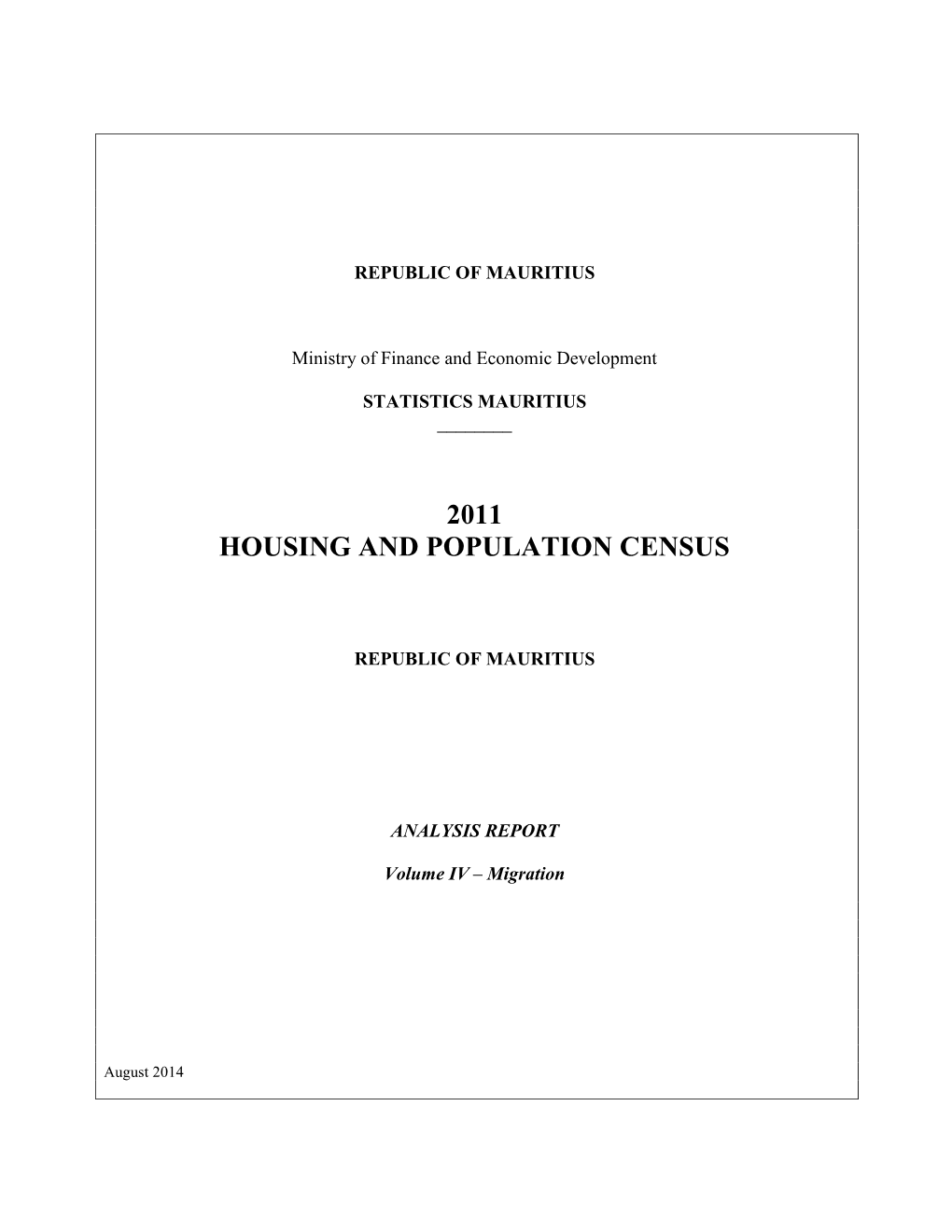 2011 Housing and Population Census