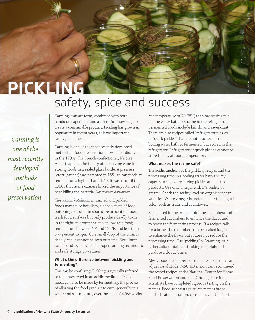 PICKLING RENE KITTLE Safety, Spice and Success