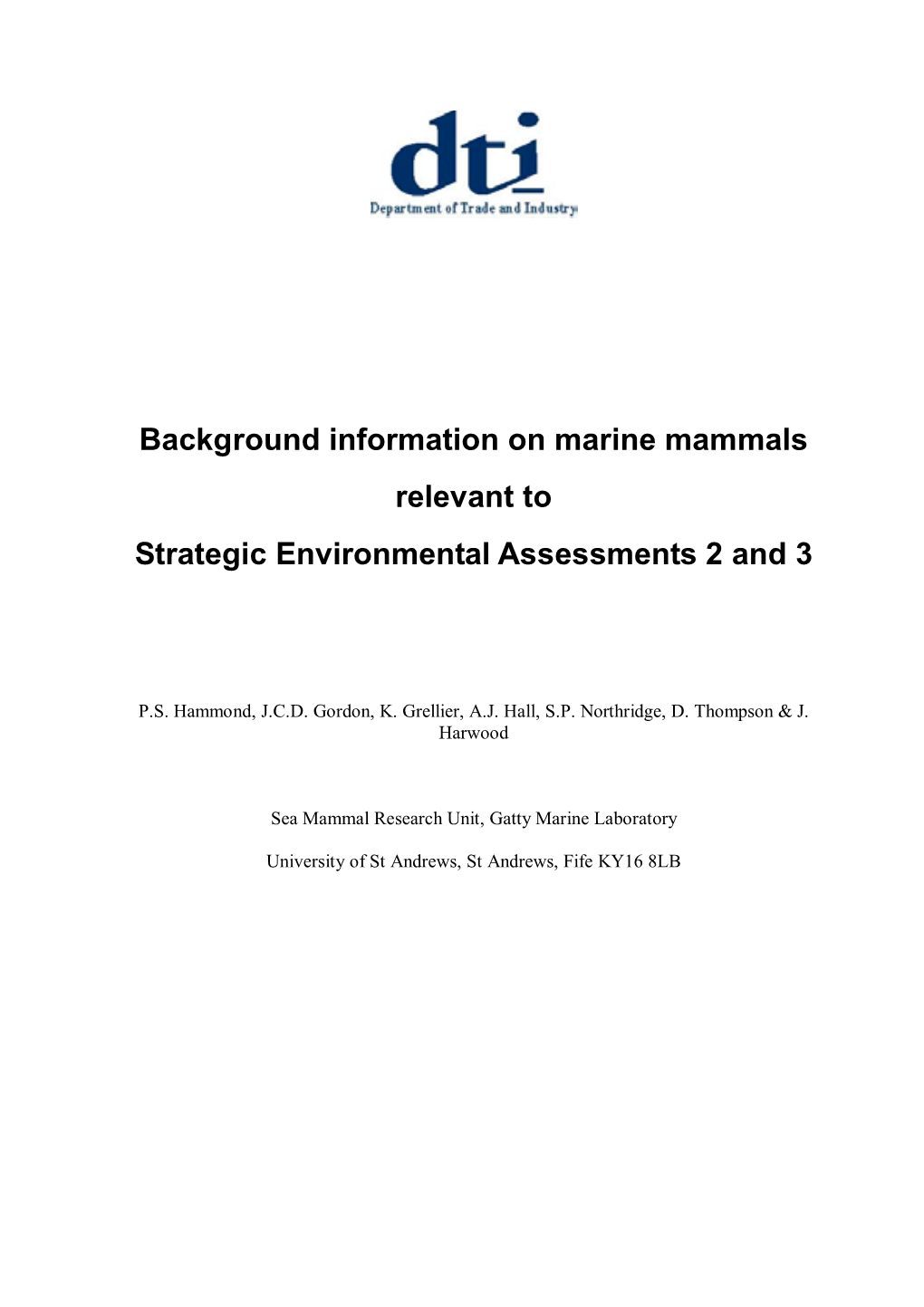 SEA3 - Marine Mammals