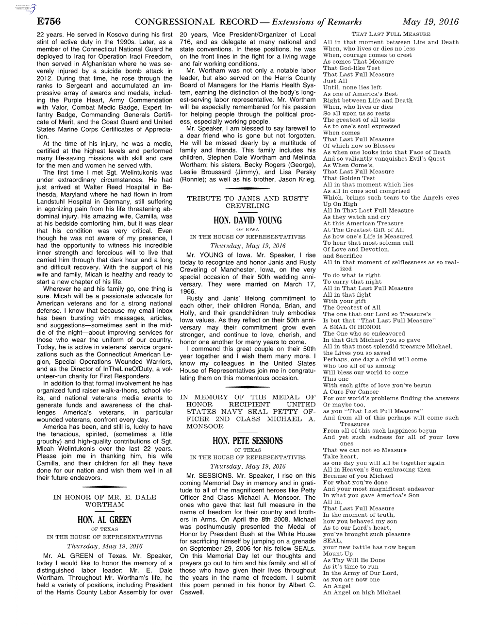 CONGRESSIONAL RECORD— Extensions Of