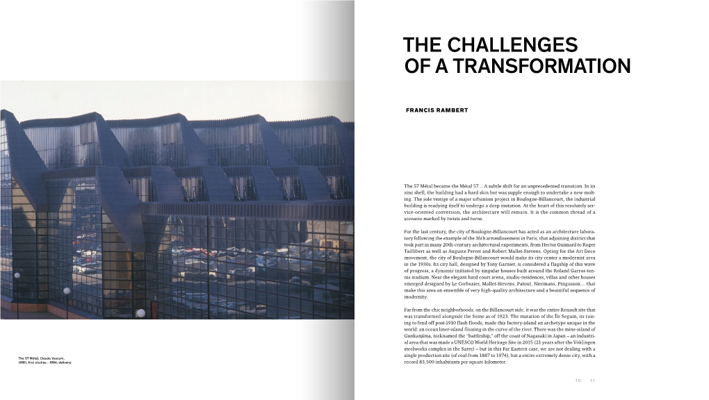 The Challenges of a Transformation, Francis Rambert